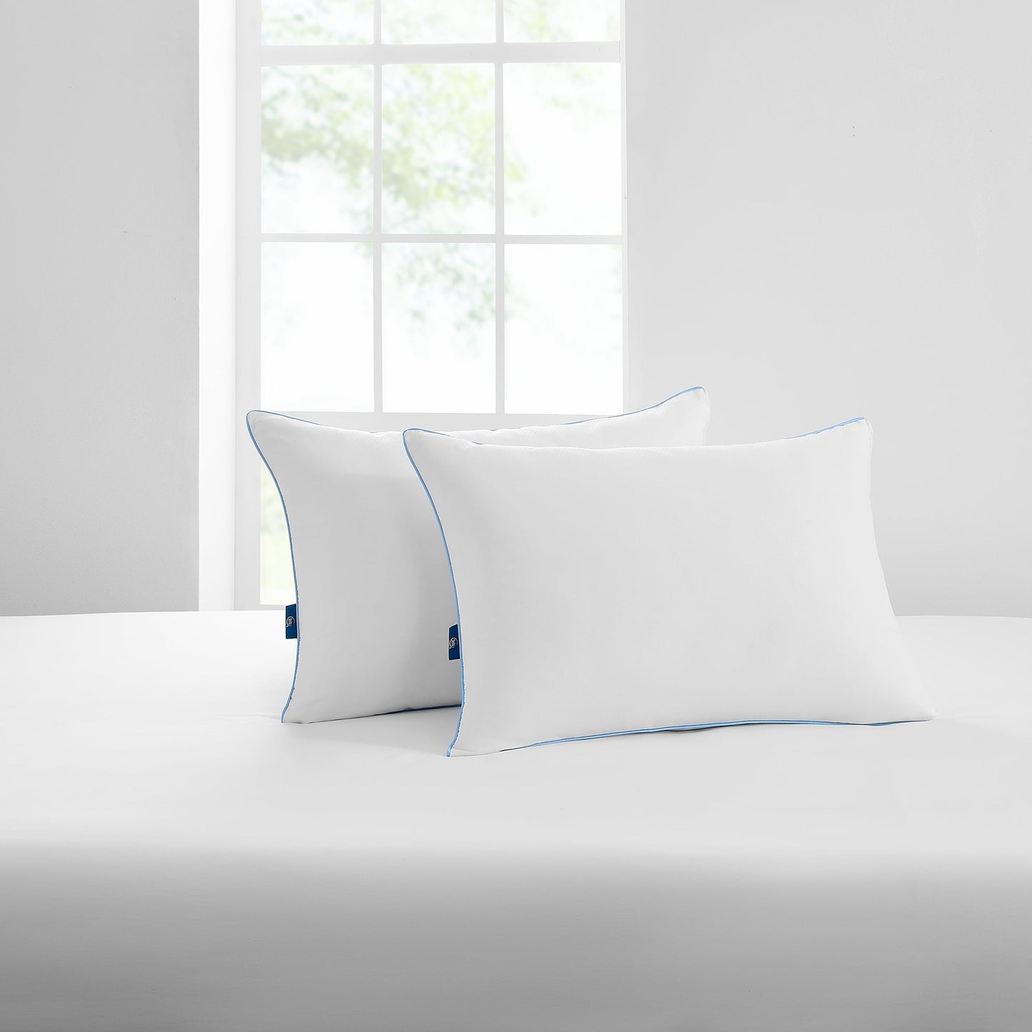 Ergonomic Memory Foam Cool Nites Bed Pillow, Standard/Queen, 2 Pack - Decorative Throw Pillow Cushion for Sofa & Bed Detail