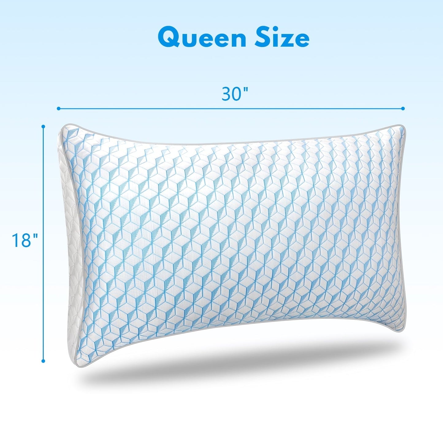 Ergonomic Memory Foam Bed Pillows, Pillows for Bed Queen Size 2 Pack, Premium Down Alternative Luxury Hotel Pillows Set of 2, Cooling Pillo... - Decorative Throw Pillow Cushion for Sofa & Bed Detail