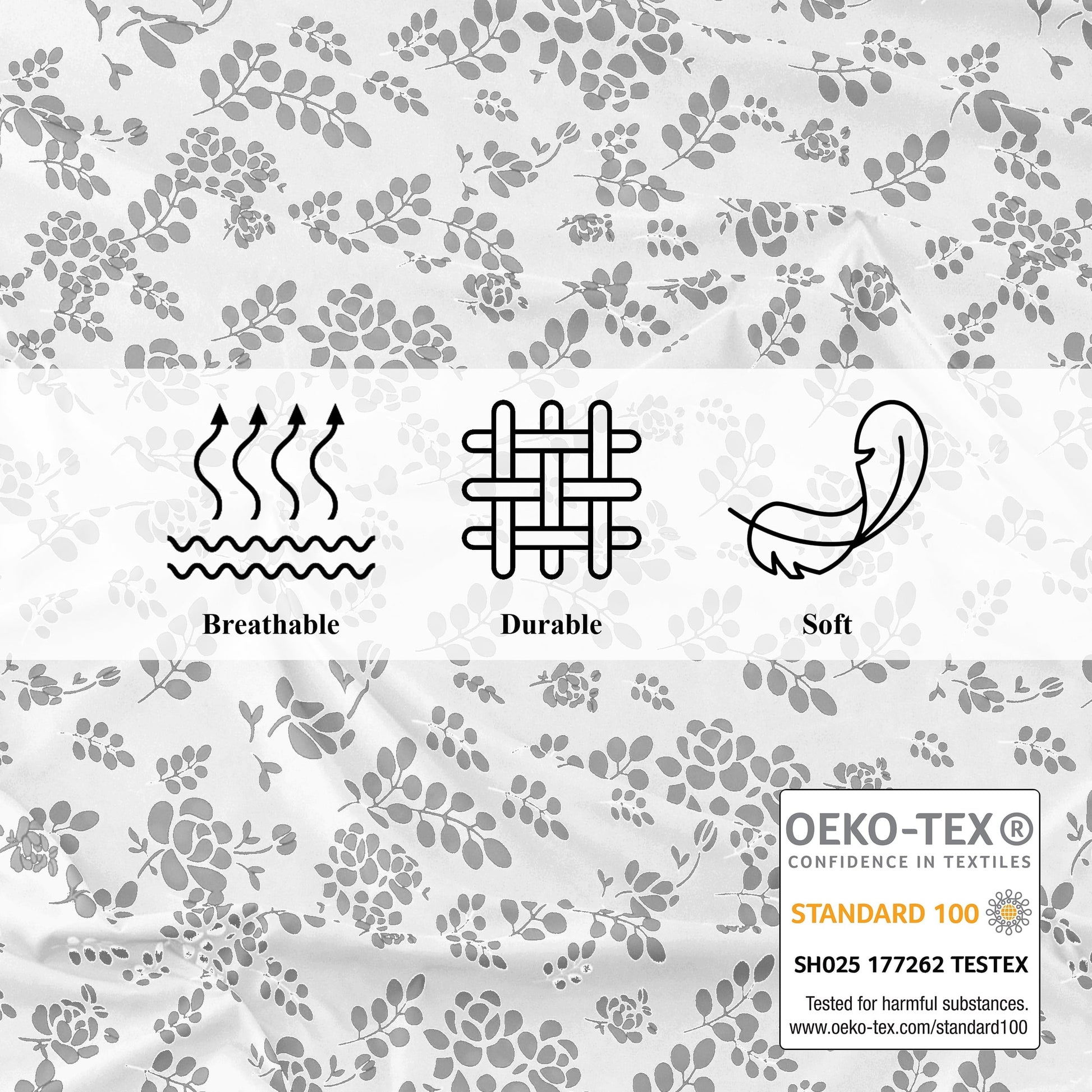 Breathable Luxury Lux Decor Twin Microfiber Bed Sheets - 3 Piece Floral Sheet Set, Soft Breathable Bedding, Wrinlkle Resistant, OEKO-TE... - Luxury Bed Sheet Set with Deep Pockets Detail