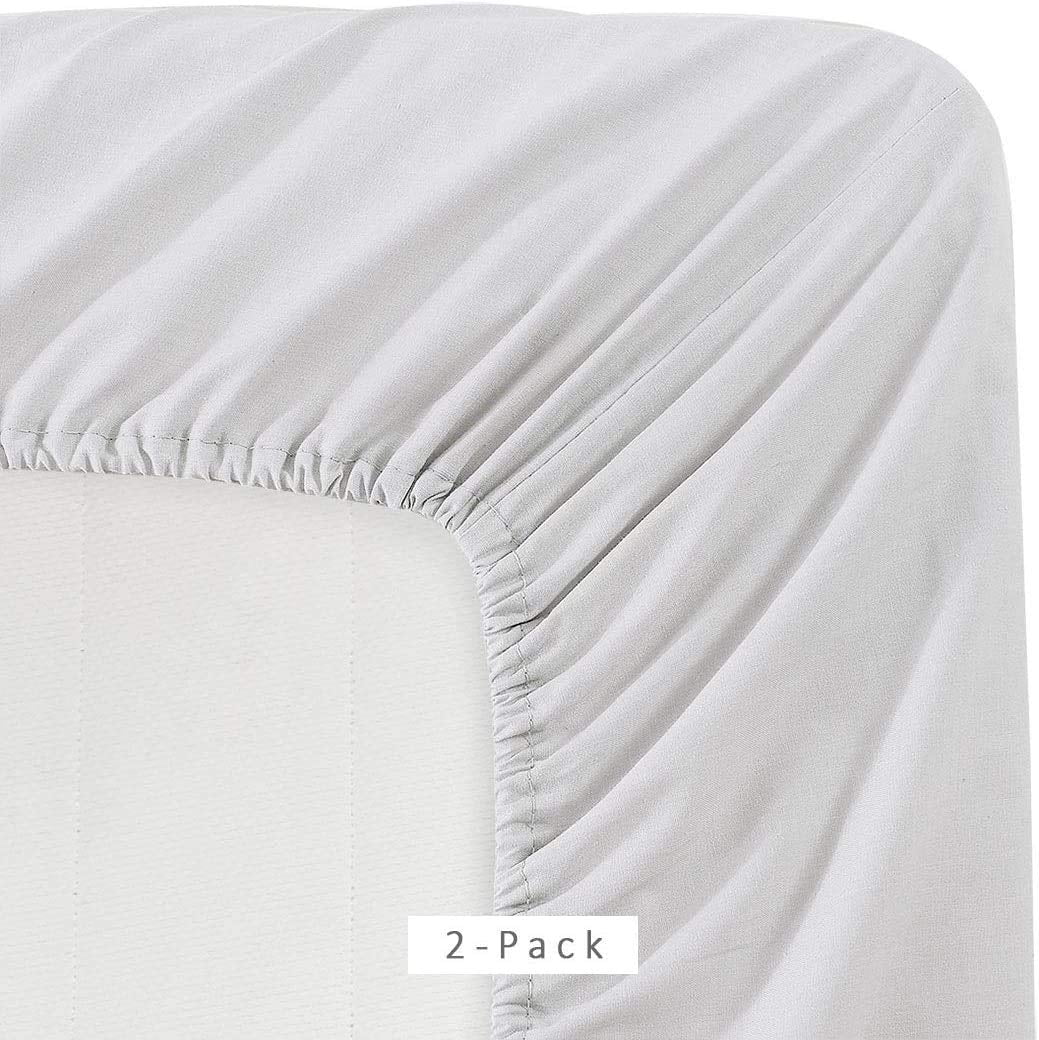 Breathable Luxury 2 Pack Fitted Hospital Bed Sheets with Elastic All Around for a Double Brushed Ultra Soft Breathable 100% Microfiber ... - Cooling Hotel Quality Bedding Sheets and Pillowcases Detail