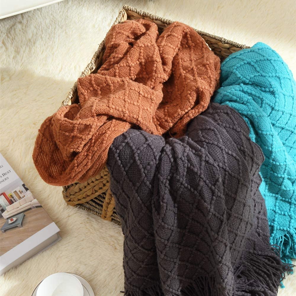 Reversible Sherpa Home Decor Rustic Couch Sofa Chair Bed Throw Blanket, Soft Warm Light Weight in Spring Summer (50''X60'' Brown) - Lightweight Plush Warm Blanket for All Seasons Detail