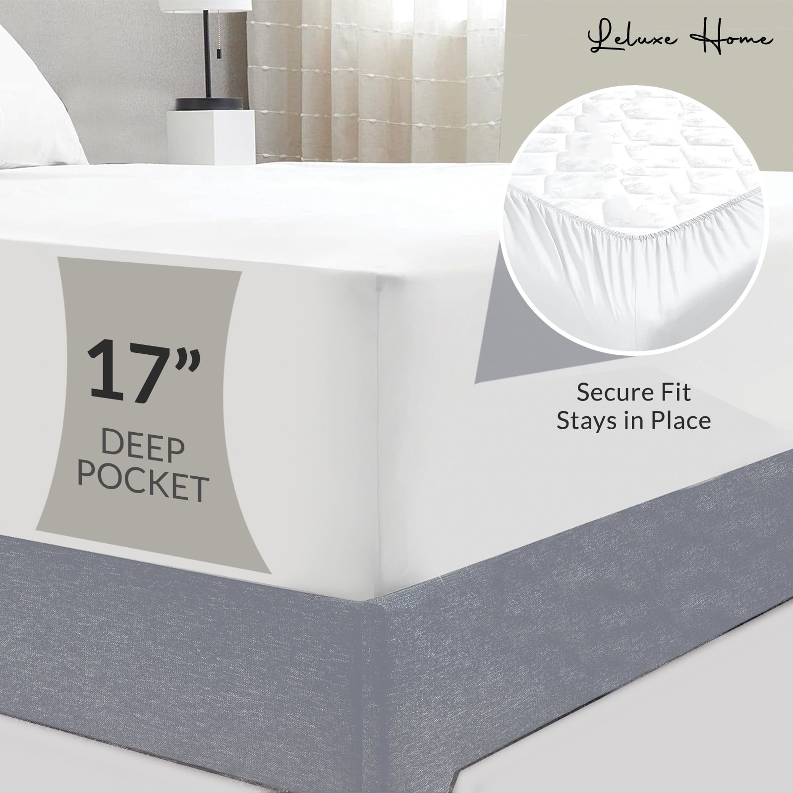 Cooling Sateen 4-Piece Full Pink Sheet Set - Cooling, Wrinkle-Free - Breathable Egyptian Cotton Flat & Fitted Sheets Detail