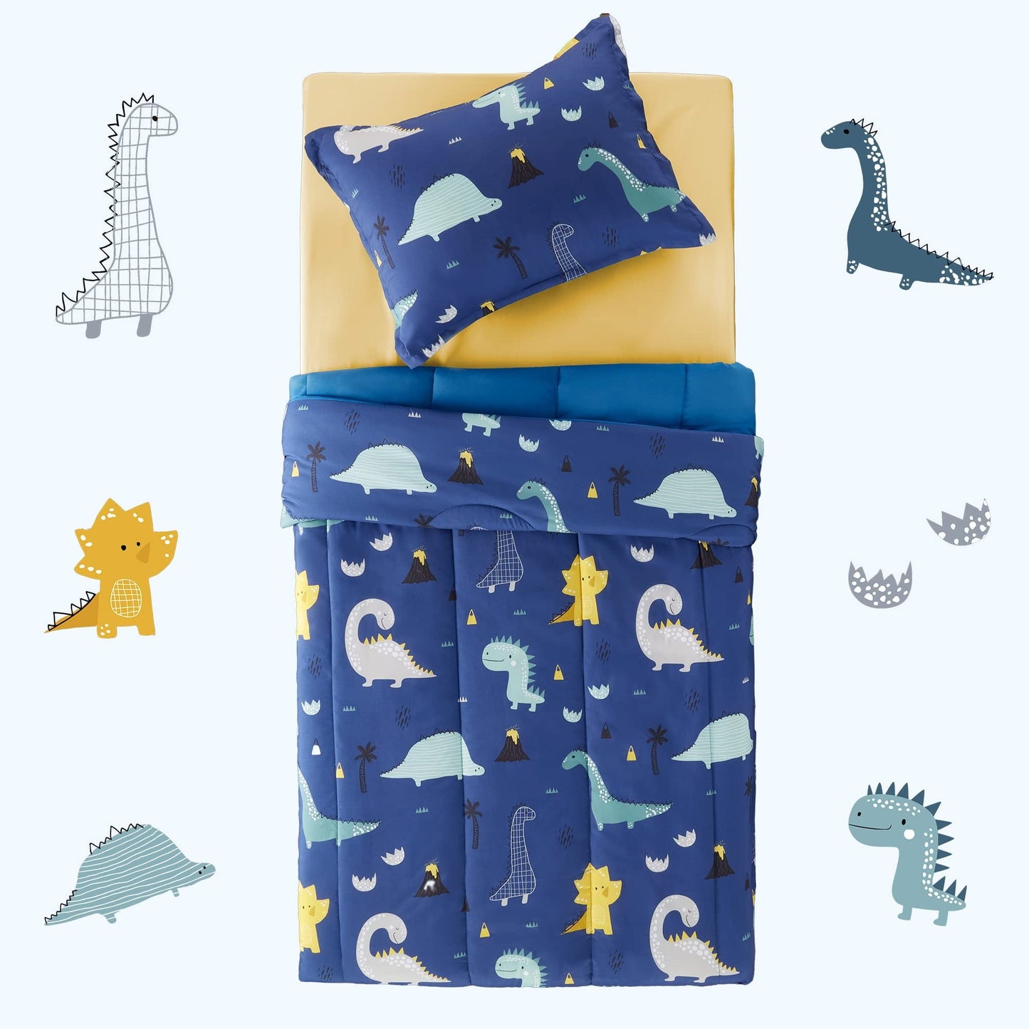Luxurious Quilted Kids Bedding Comforter Set Twin/Twin Xl Size - Super Soft & Cute Printed 2-Piece Comforter Set All Seasons for Boys, ... - Luxurious Quilted Duvet Cover Set Detail