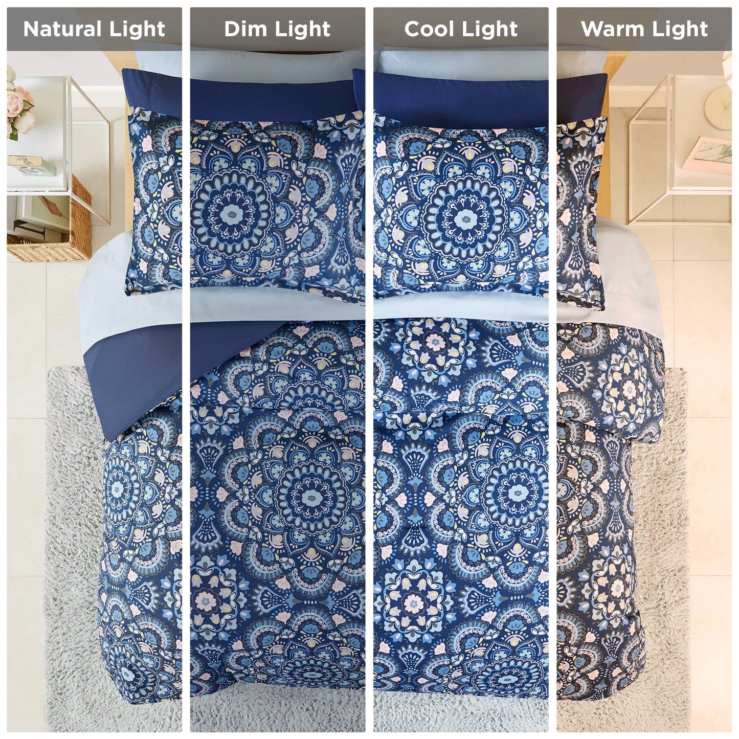 Fluffy Down Alternative Queen Size Comforter Set, 9-Piece Bed in a Bag Queen, Navy Blue Bedding Comforter Set with Comforter, Flat Sheets, Fi... - Hypoallergenic Ultra-Fluffy Quilt for Winter Detail