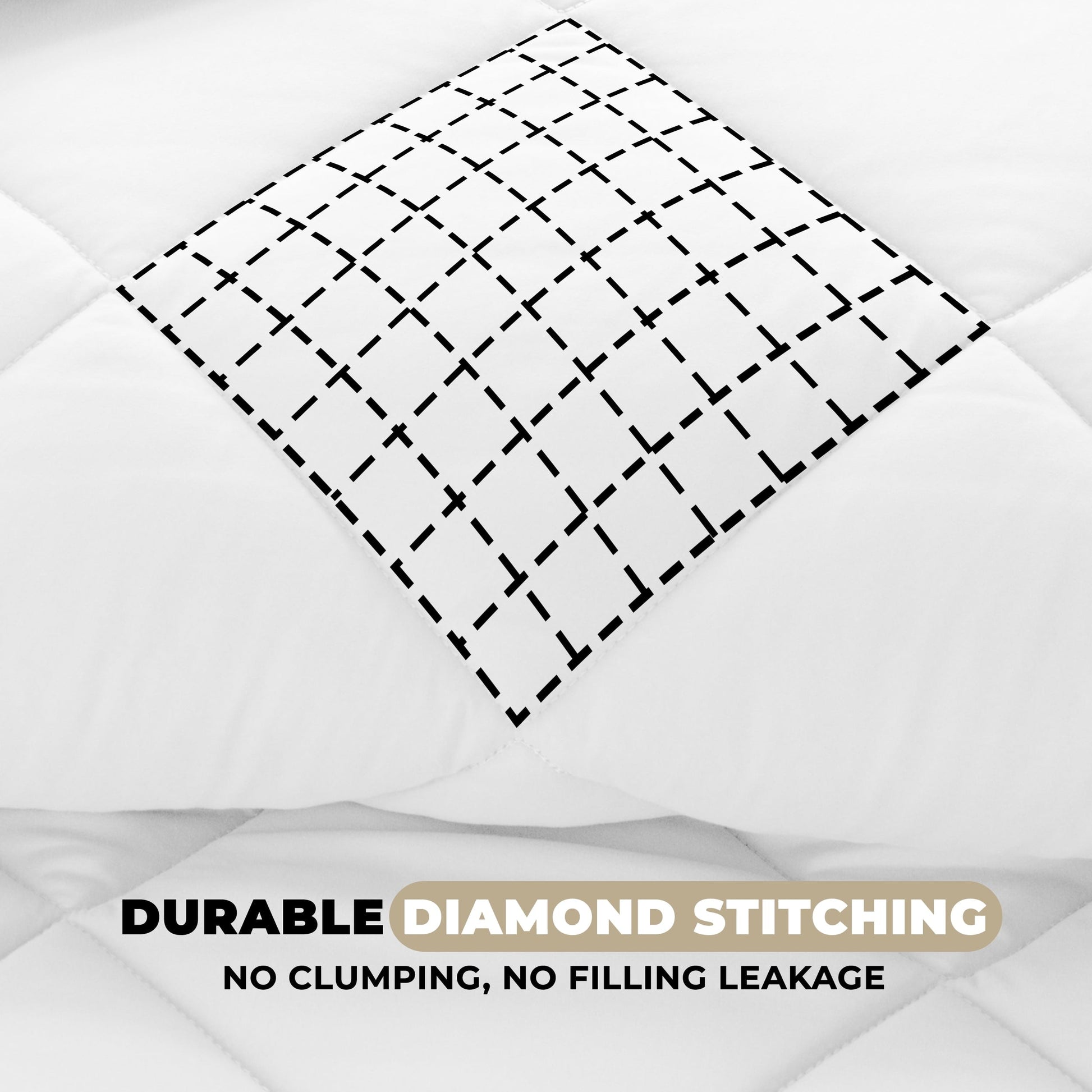 Fluffy Down Alternative Lux Decor All-Season Comforter Sets Twin Size 2 PC, Reversible Bedding Set with Diamond Quilted Design Comforter and ... - Cloud-Like Soft Lightweight Bed Comforter Detail