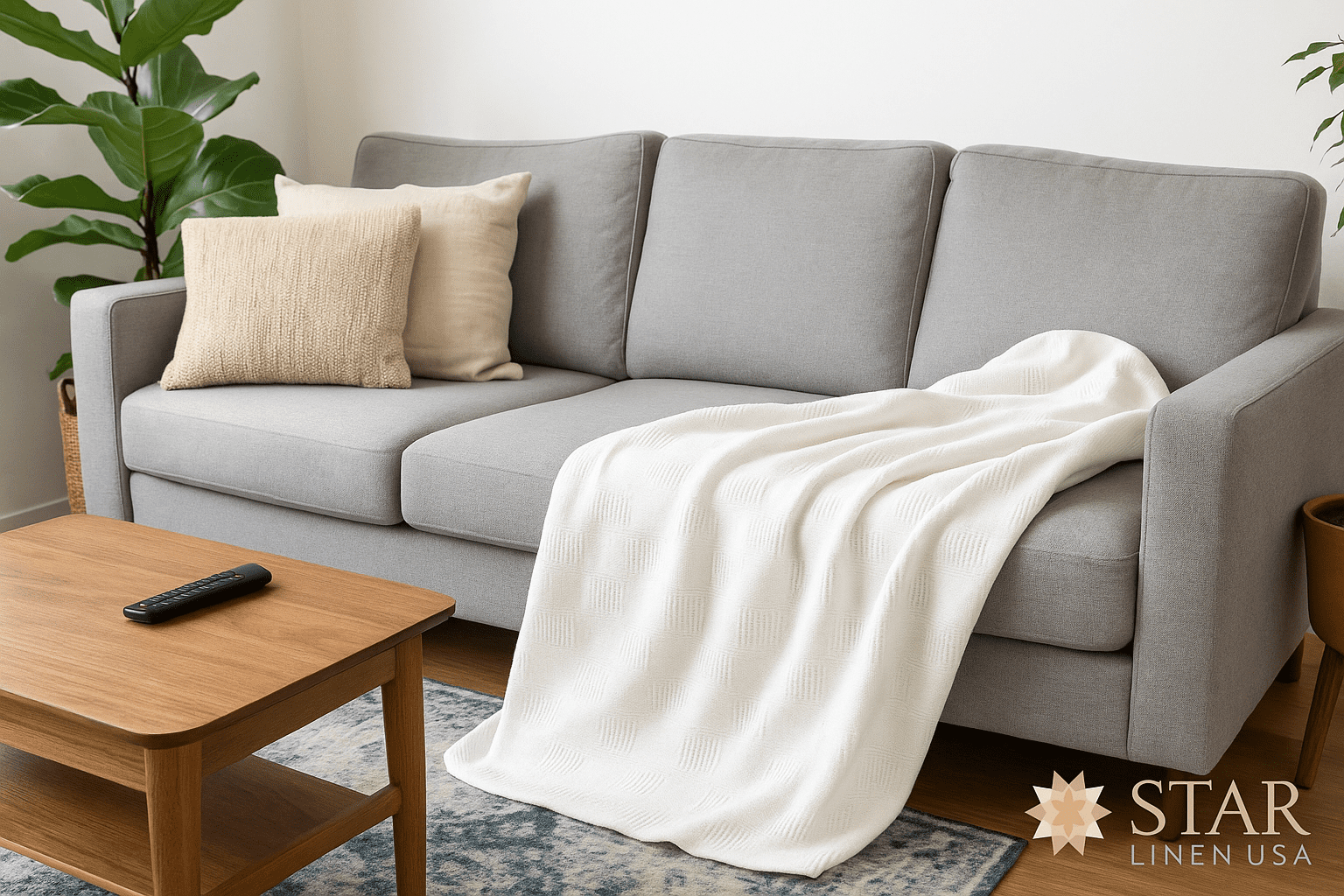 Super Soft Flannel Hospital Thermal Blanket Throw Snag Free | 100% Cotton | Twin 66"x90" | White (1) - Super Soft Reversible Sherpa Flannel Blanket Detail