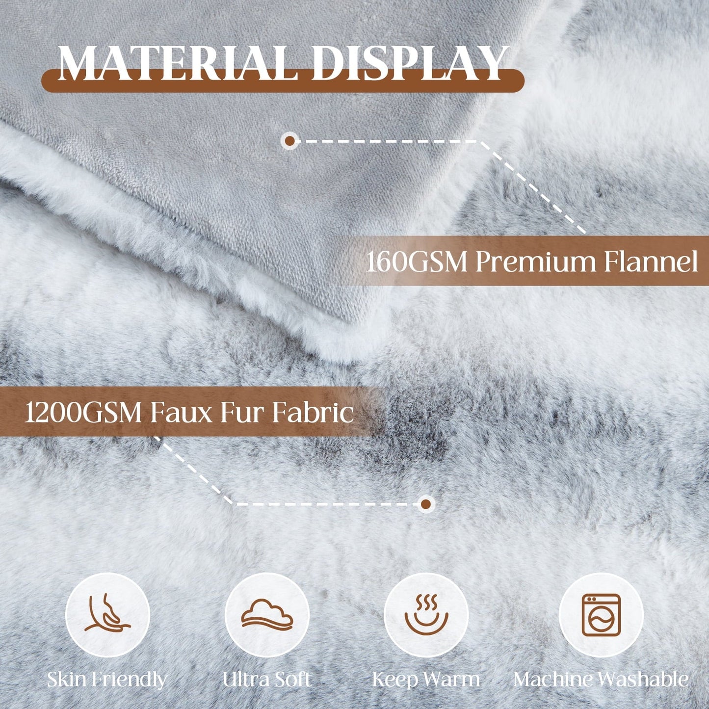 Decorative Knitted Luxury Faux Fur Throw Blanket for Bed Super Thick Warm Fuzzy Blankets for Bedroom Living Room, 60" x 80", White - Luxury Knitted Decorative Throw Blanket with Fringes Detail