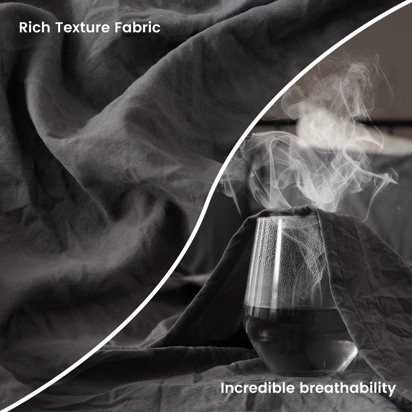 Wrinkle-Resistant Bed Sheets - Full Size Bed Sheets - Washed Microfiber - 4 Piece Hotel Luxury Bedding Sheets with Fitted Sheet, Flat S... - Cooling Hotel Quality Bedding Sheets and Pillowcases Detail
