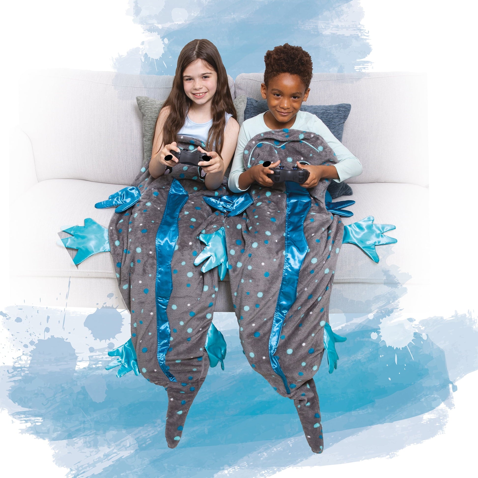 Super Soft Flannel Tails, The Original Wearable Blanket with Sleeves, Super Soft Throw Fleece, Axolotl, Ages 5+ - Cozy Fleece Throw Blanket for Couch & Bed Detail
