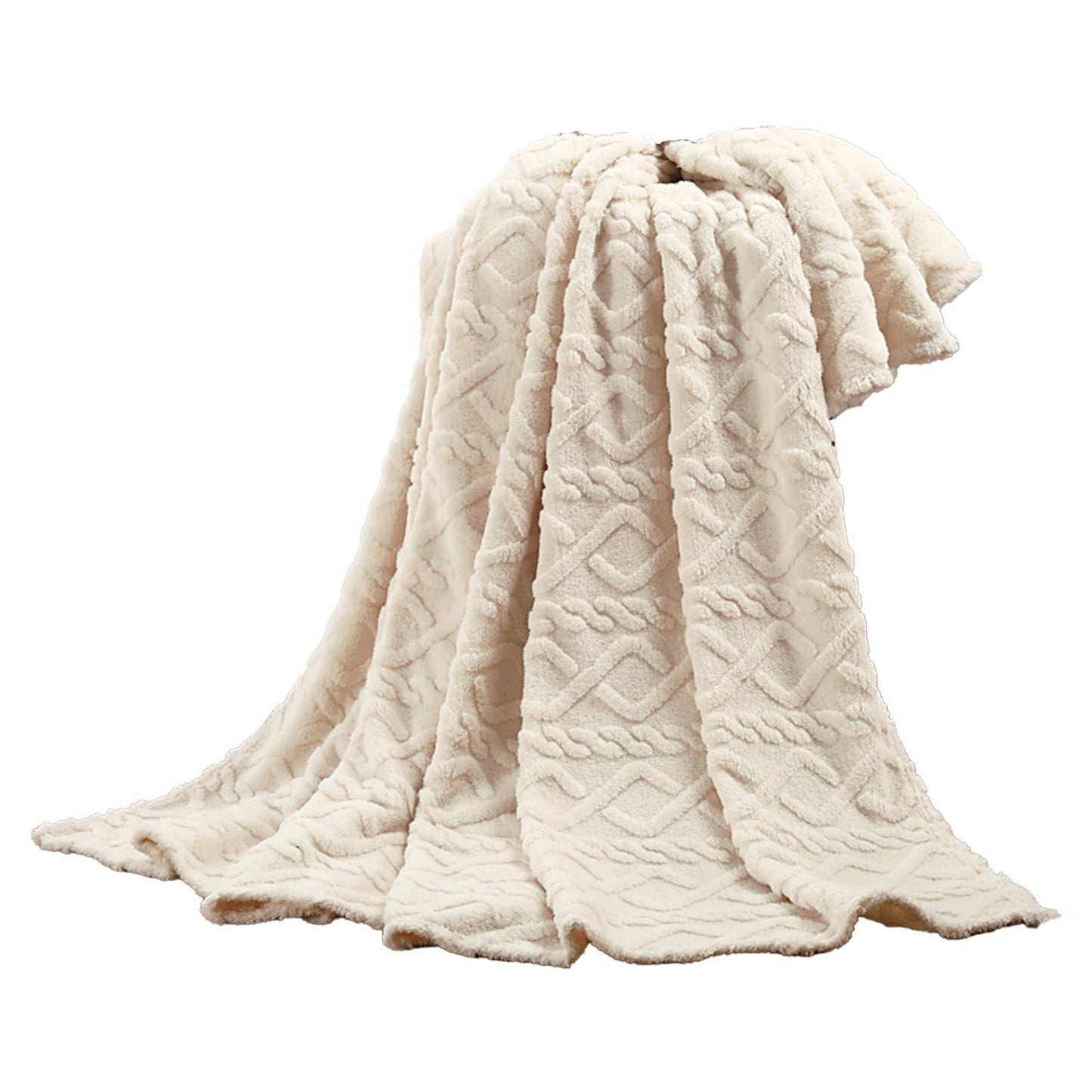 Super Soft Flannel Clearance Under $5 Throw Blanket, Super Soft Warm Solid Color Thicken Flannel Blankets, Microfiber Machine Washable f... - Super Soft Reversible Sherpa Flannel Blanket Detail