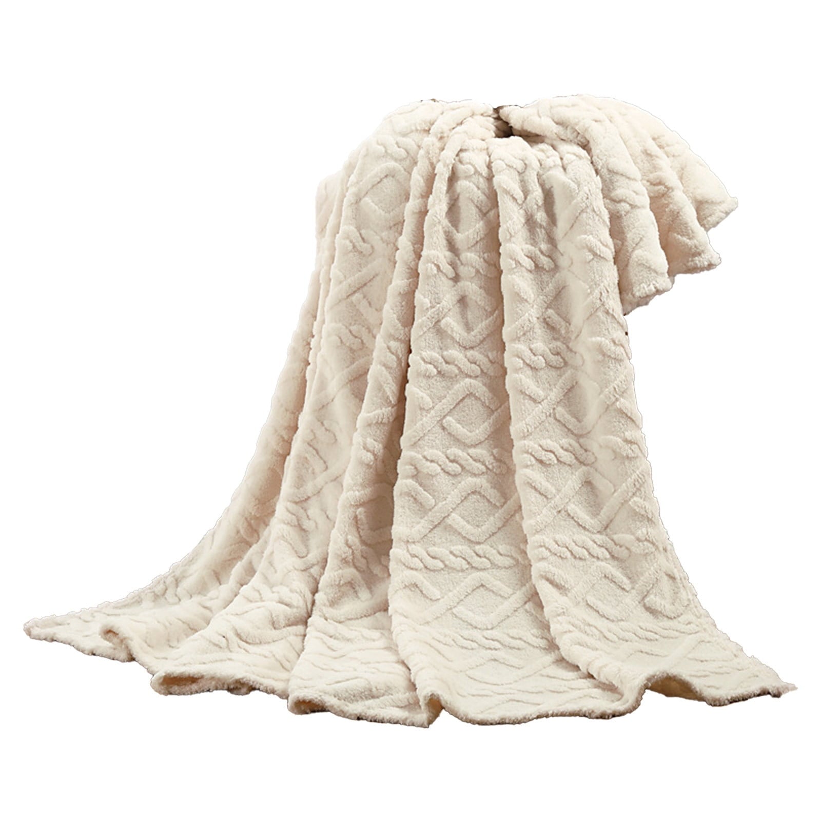 Super Soft Flannel Clearance Under $5 Throw Blanket, Super Soft Warm Solid Color Thicken Flannel Blankets, Microfiber Machine Washable f... - Super Soft Reversible Sherpa Flannel Blanket Detail