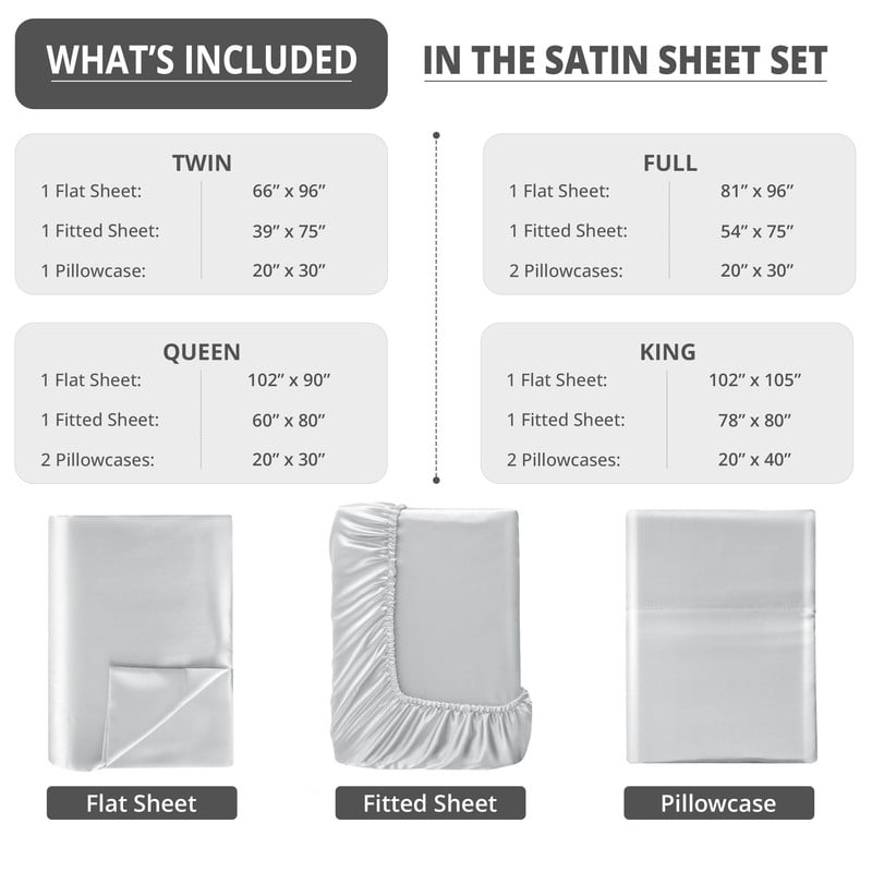 Ultra-Soft Lux Decor Luxury Satin Sheets King Size - 4 Piece Cooling Bed Sheet Set, Silky Soft & Smooth, Deep Pockets up to 15",... - Premium Ultra-Soft Pillowcase Pair for Sleeping Detail