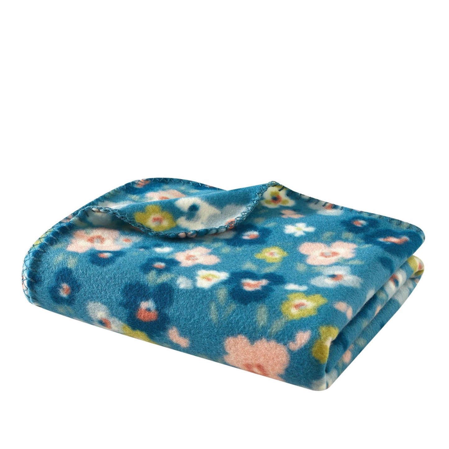 Lightweight Warm Cozy Fleece Throw Blanket Delightful Floral 50" x 60", All Ages - Super Soft Reversible Sherpa Flannel Blanket Detail