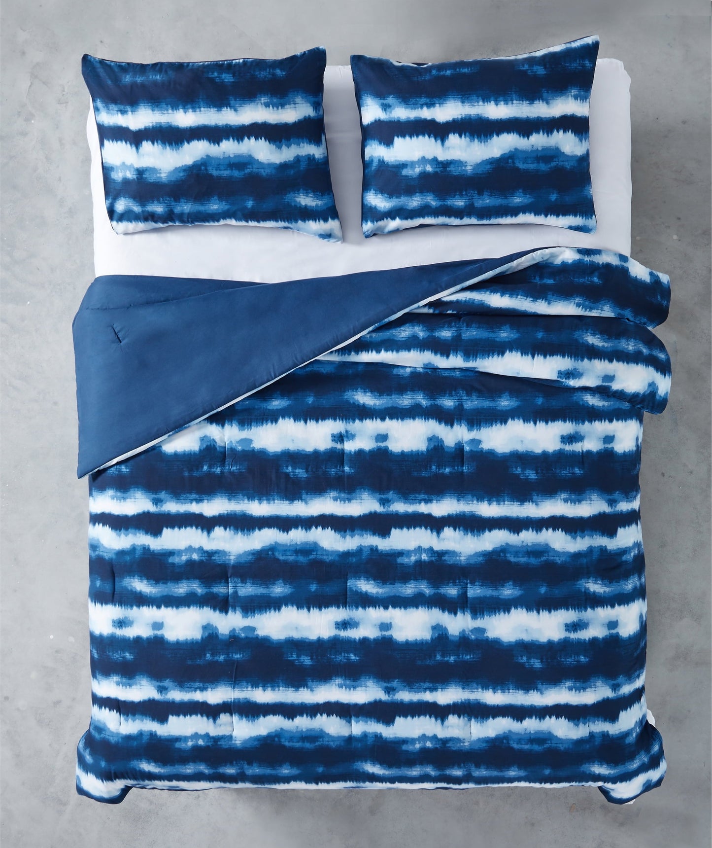 Heavyweight Warmth Tie Dye Navy 3 Piece Comforter Set, Full - Hypoallergenic Ultra-Fluffy Quilt for Winter Detail