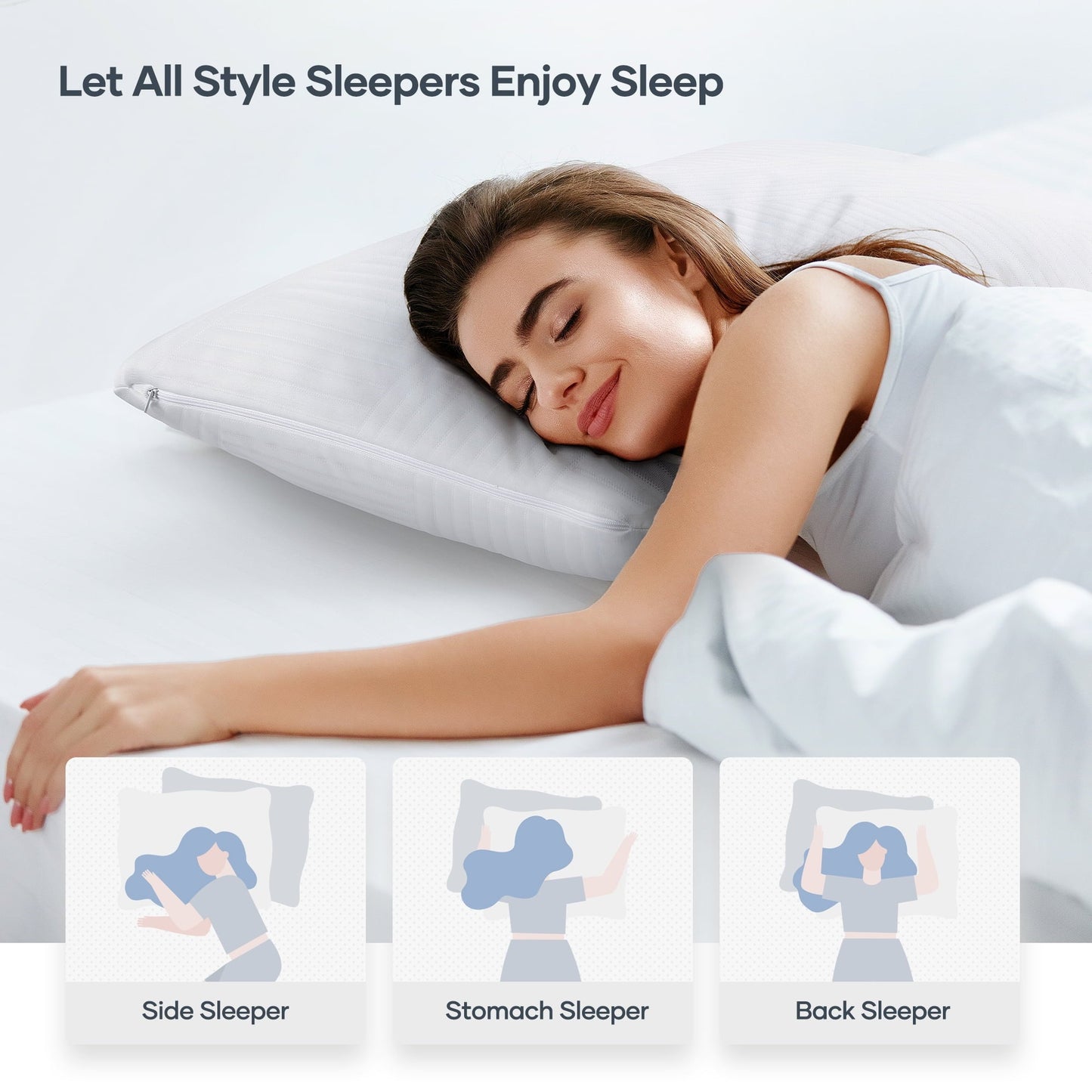 Fluffy Shredded Shredded Memory Foam Pillow 2 Pack Pillow for Bed, Side, Back and Stomach Sleepers, CertiPUR-US Certified 28"x20" - Ergonomic Memory Foam Pillow for Neck Pain Support Detail