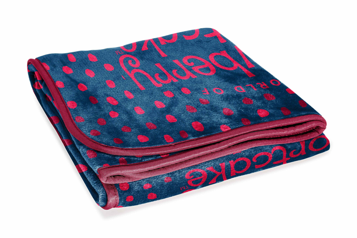 Decorative Knitted Strawberry Shortcake Berry Meadows 46" x 60" Coral Fleece Throw Blanket, Kids, Polyester, Navy - Cozy Fleece Throw Blanket for Couch & Bed Detail
