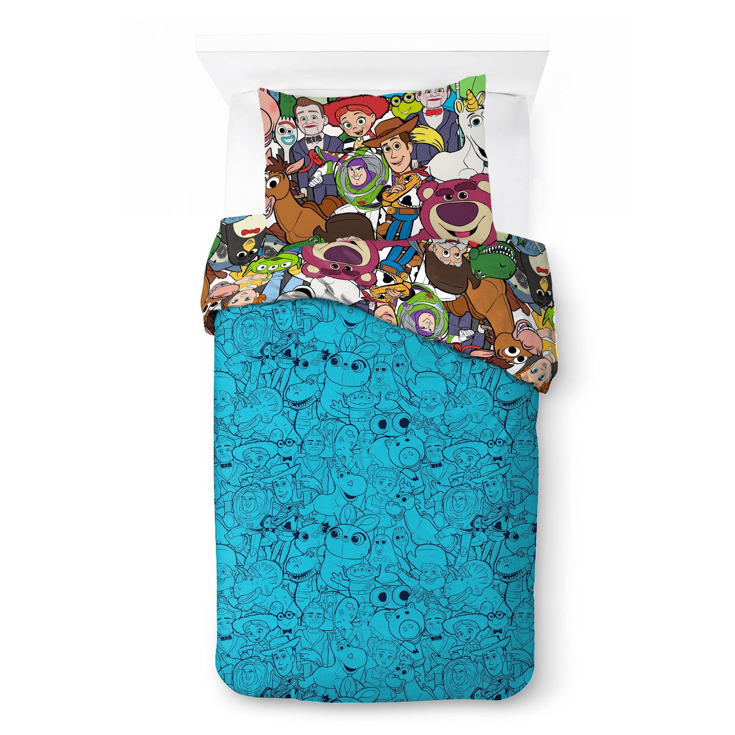 Hypoallergenic Cloud You've Got a Friend Reversible Comforter and Pillowcase Set, Twin/Full, Kids Bedding - All-Season Down Alternative Comforter Insert Detail