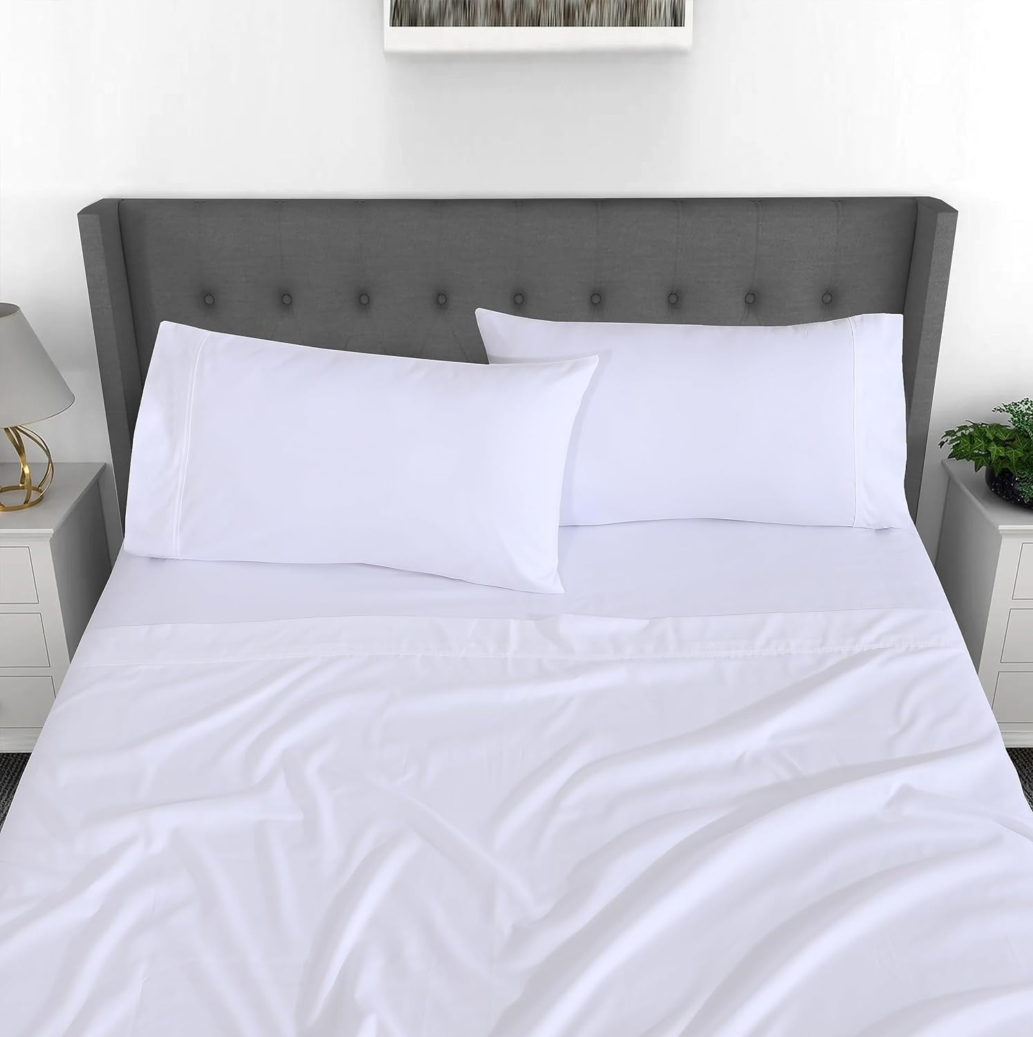 Premium Egyptian Cotton Set - Luxurious Silky Soft Microfiber Bedding - Cozy & Comfy - 15 inch Deep Pocket (Fits up to 17") Hotel Bed - 4 Pcs... - Luxury Bed Sheet Set with Deep Pockets Detail