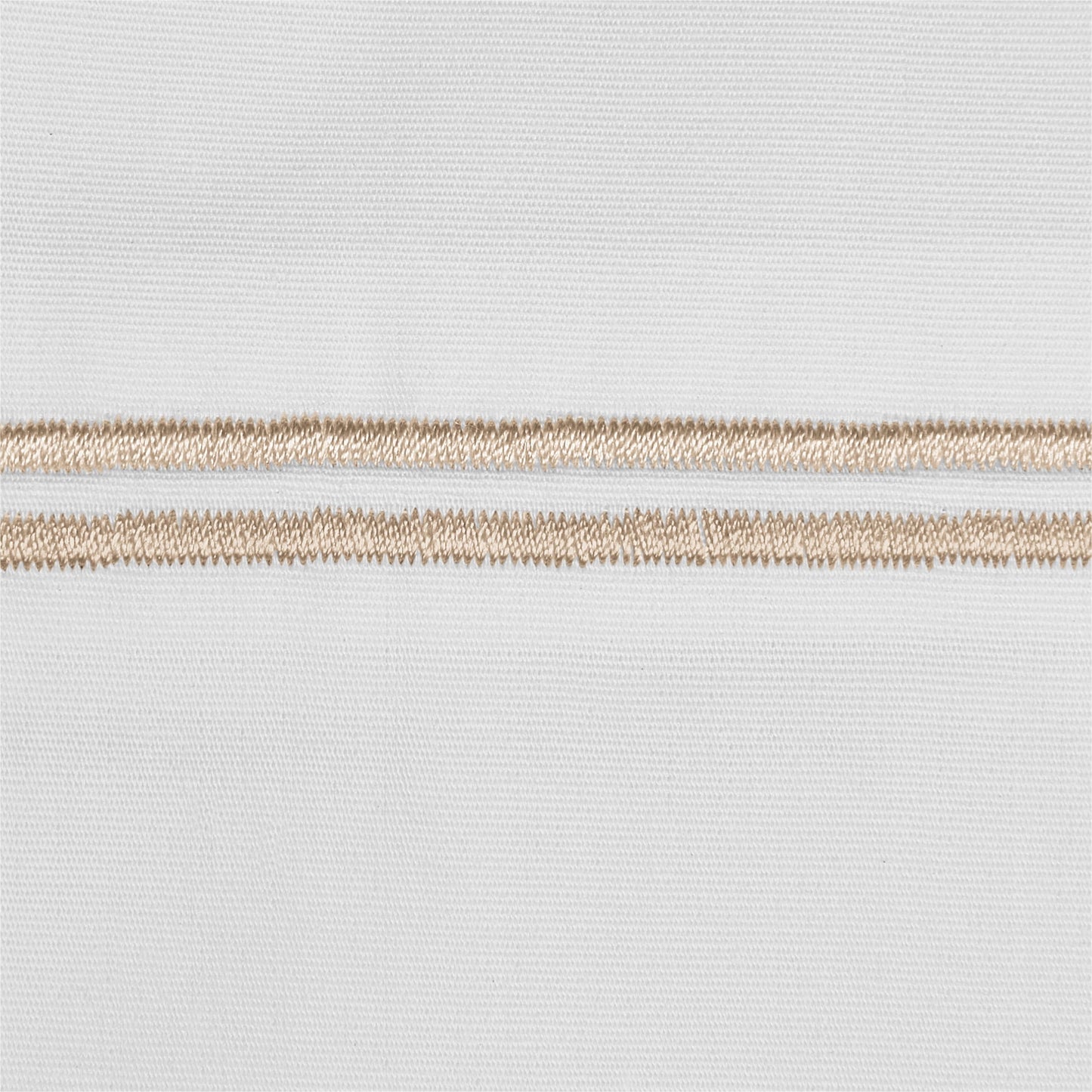 Wrinkle-Resistant 4-Piece 300 Thread Count White Pima Cotton Bed Sheet Set with Tan Hem, Full , Adult/Teen - Luxury Bed Sheet Set with Deep Pockets Detail
