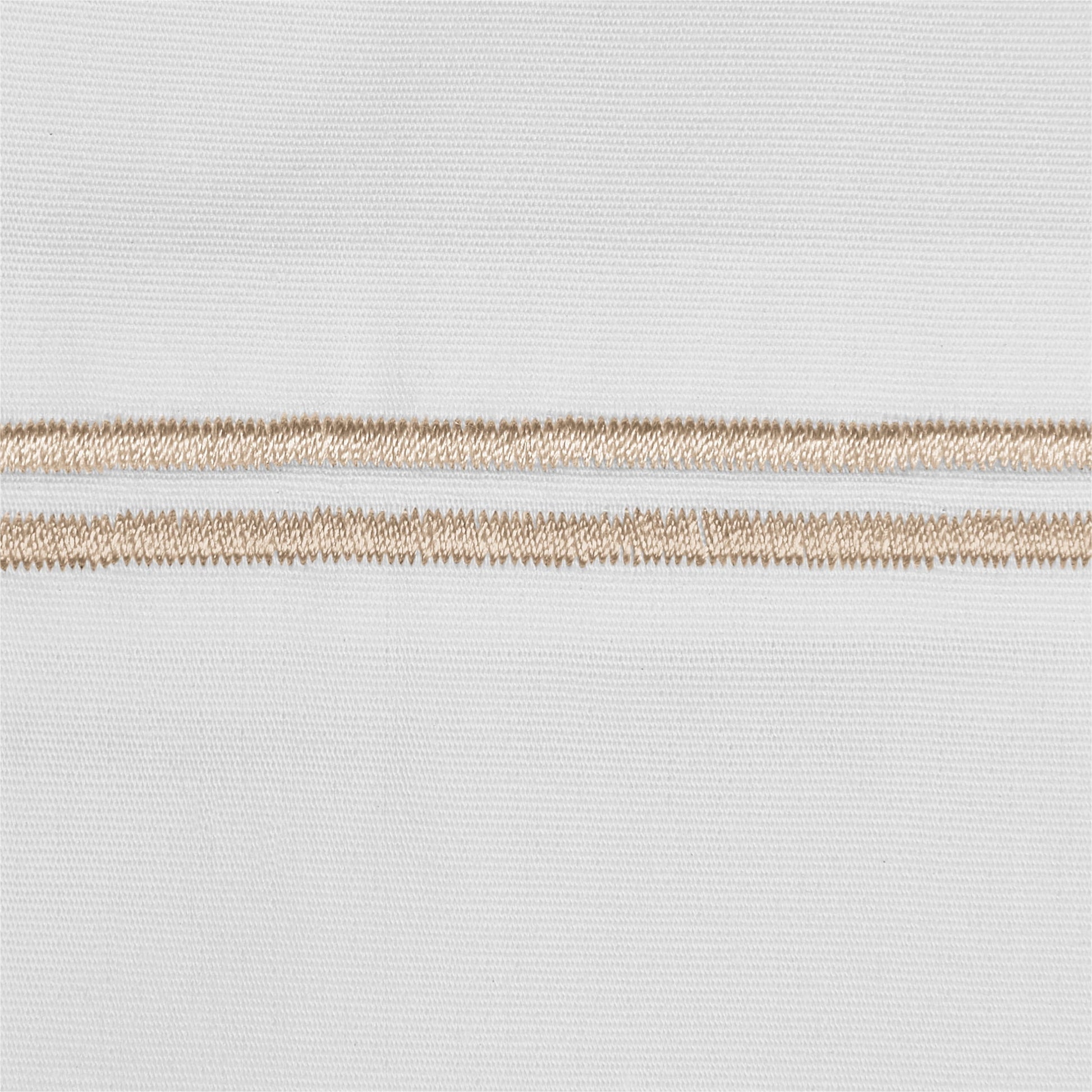 Wrinkle-Resistant 4-Piece 300 Thread Count White Pima Cotton Bed Sheet Set with Tan Hem, Full , Adult/Teen - Luxury Bed Sheet Set with Deep Pockets Detail