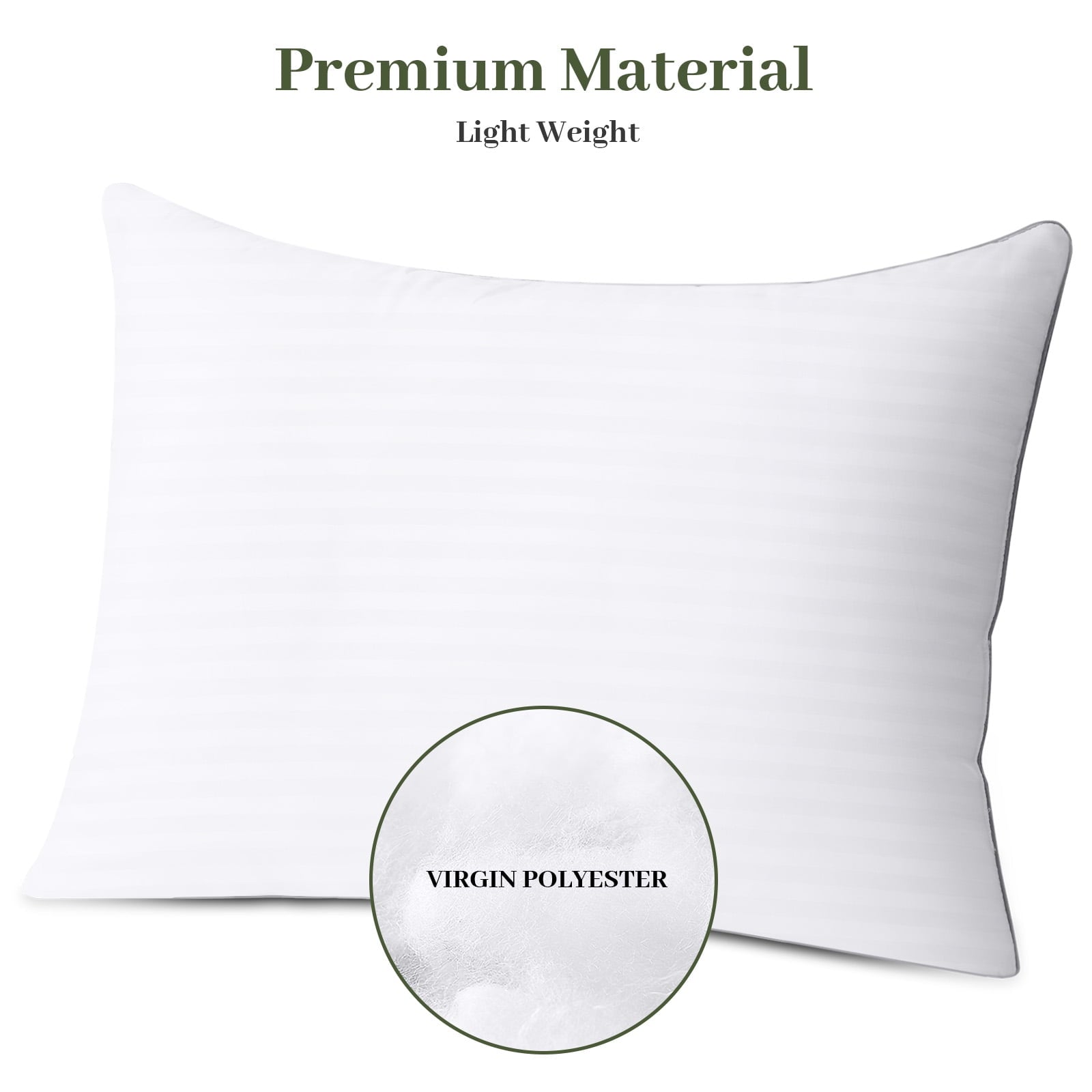 Decorative Plump Pillows Standard Size Set of 2, Hotel Quality, Down Alternative Gusseted Bed Pillows for Side, Back, And Stomach Slee... - Ergonomic Memory Foam Pillow for Neck Pain Support Detail