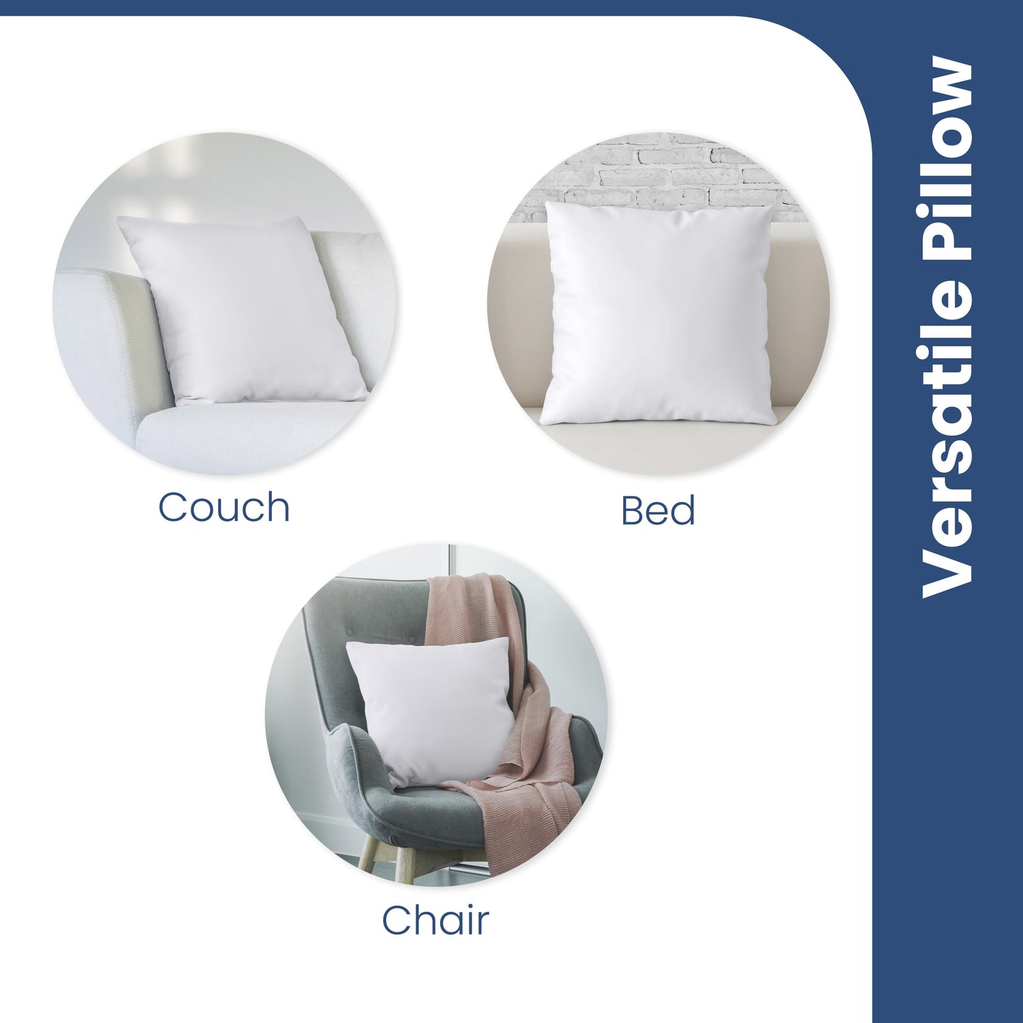 Orthopedic Support Down Alternative White Euro Pillow Insert 26x26 – Soft & Durable - Orthopedic Shredded Foam Bed Pillow Set Detail