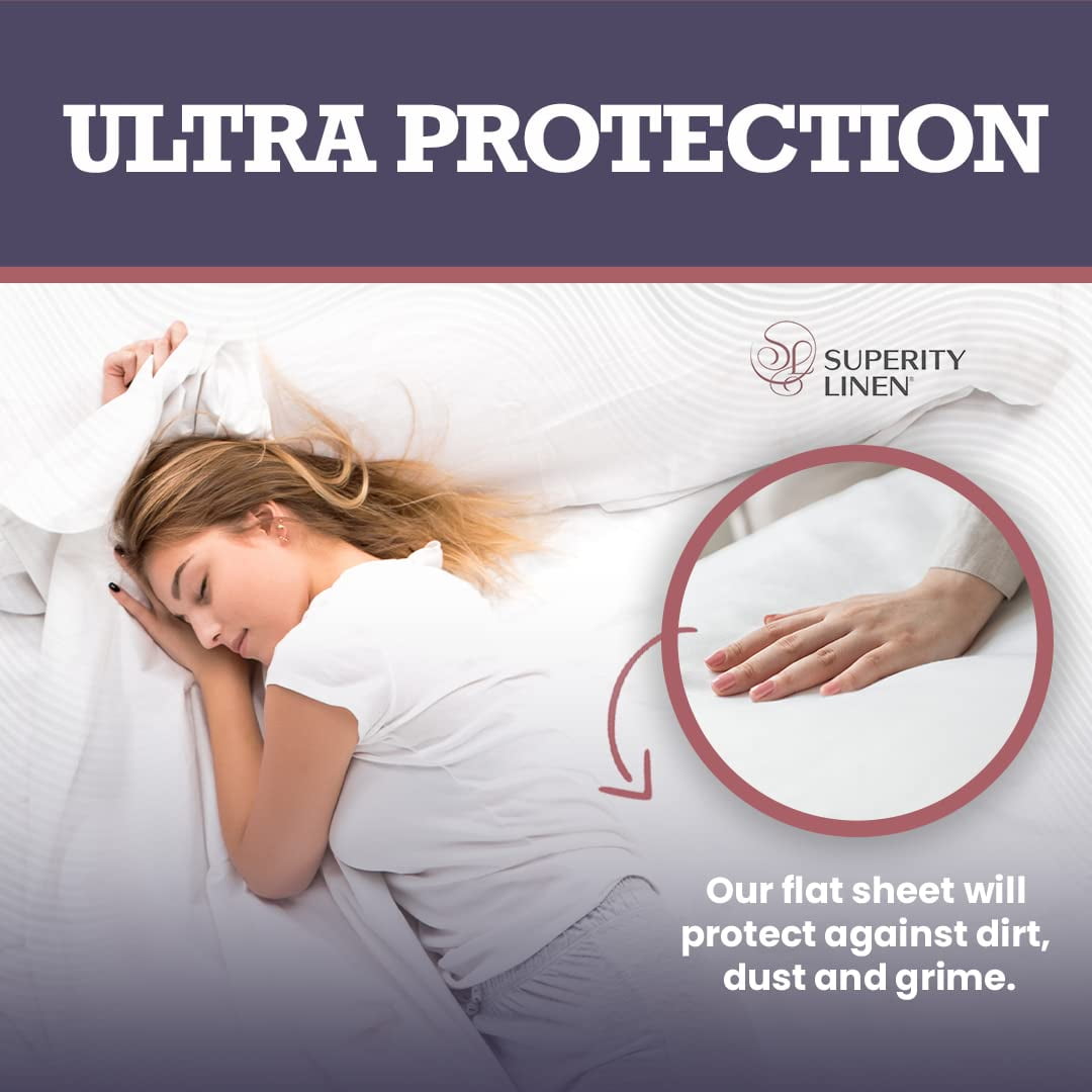 Breathable Luxury Oversized King Size Flat Sheet for Bed - 100% Cotton - Durable and Comfortable with 200 Thread Count - Soft, Breathea... - Premium Ultra-Soft Pillowcase Pair for Sleeping Detail