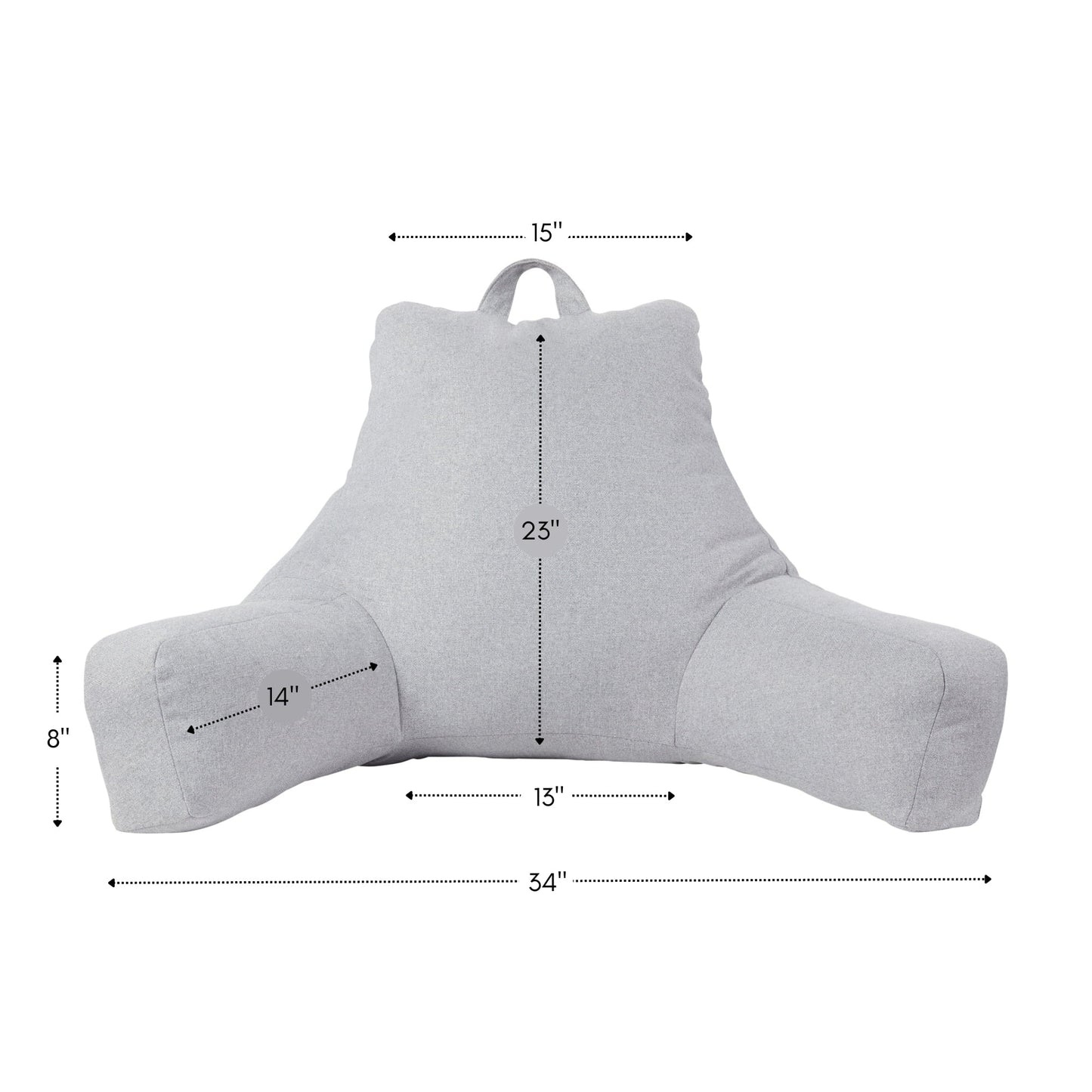Orthopedic Support Jumbo Cement Gray Polyester Bed Rest Pillow - Orthopedic Shredded Foam Bed Pillow Set Detail