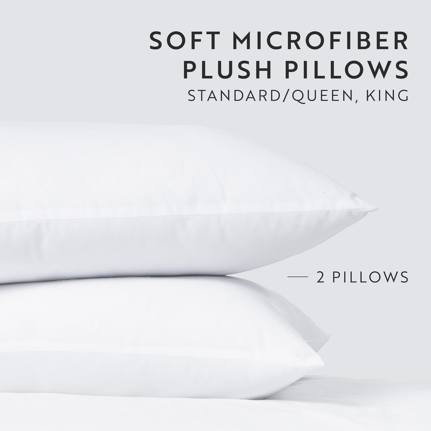 Ergonomic Memory Foam Plush Bed Pillows 2-Pack For All Sleep Styles - Back, Side and Stomach Sleepers - in King Size - Decorative Throw Pillow Cushion for Sofa & Bed Detail