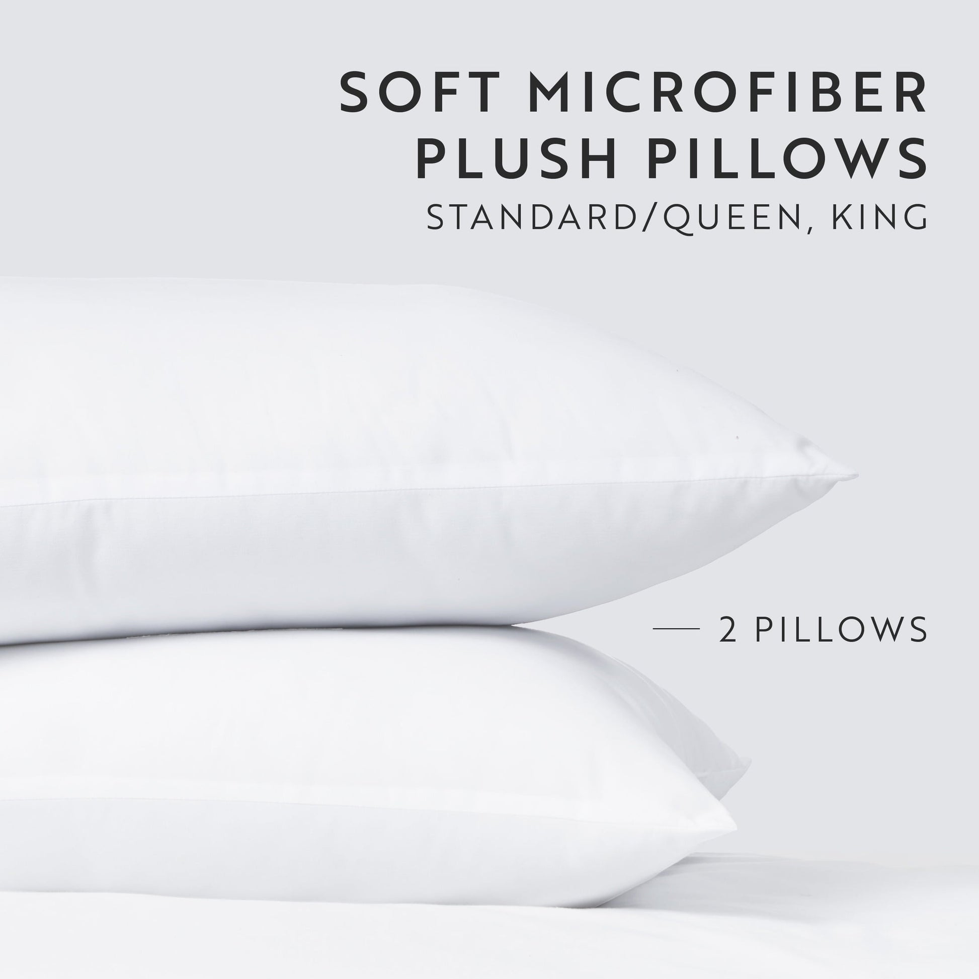 Ergonomic Memory Foam Plush Bed Pillows 2-Pack For All Sleep Styles - Back, Side and Stomach Sleepers - in King Size - Decorative Throw Pillow Cushion for Sofa & Bed Detail