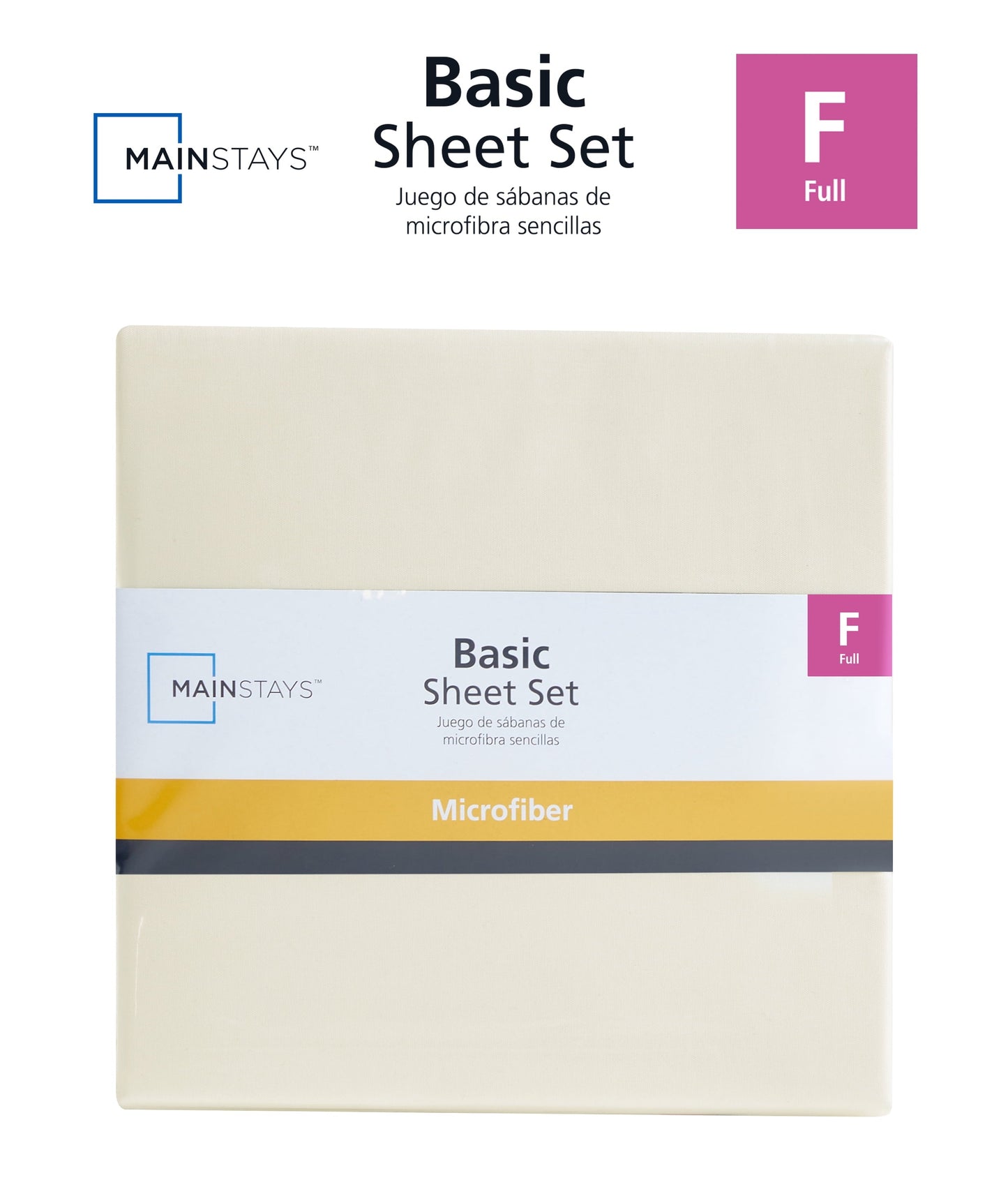 Cooling Sateen Basic Value Microfiber Bed Sheet Set, Vanilla Dream, Full, 4 Piece - Luxury Bed Sheet Set with Deep Pockets Detail