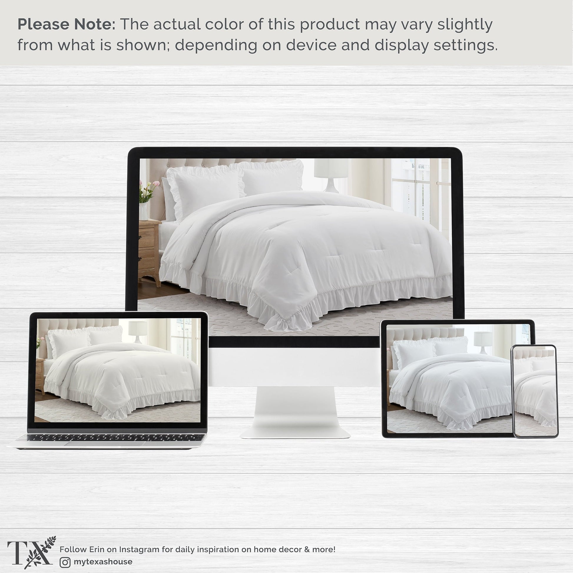 Hypoallergenic Cloud Full/Queen Comforter Set, All-Season, 3-Piece, White Ruffle - Hypoallergenic Ultra-Fluffy Quilt for Winter Detail