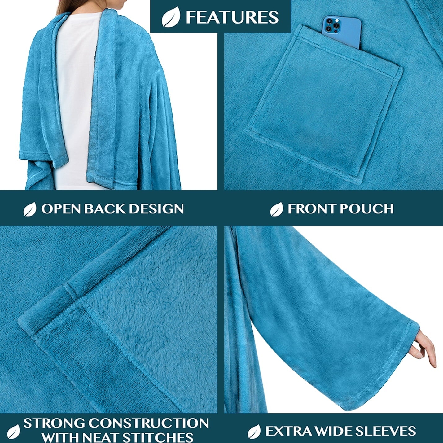 Decorative Knitted Wearable Blanket with Sleeves for Adult Women Men, Cozy Fleece Warm Wrap Throw Blanket with Arms, Pocket, Gifts for C... - Luxury Knitted Decorative Throw Blanket with Fringes Detail