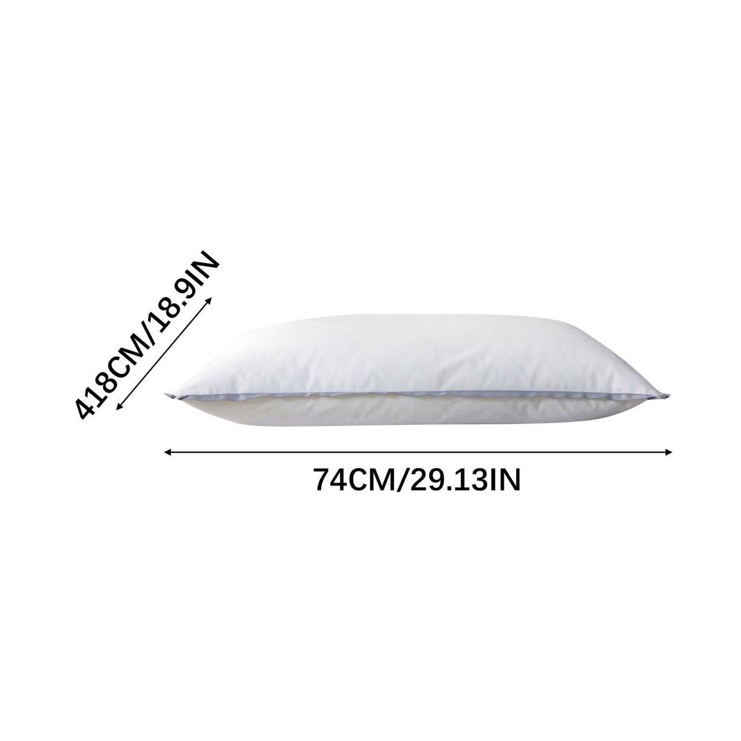 Decorative Plump Extra Flat Soft Thin Pillows Queen Size, Bed Pillow with Full Cotton Filling for Side Back Stomach Sleepers, 20x30 In... - Ergonomic Memory Foam Pillow for Neck Pain Support Detail