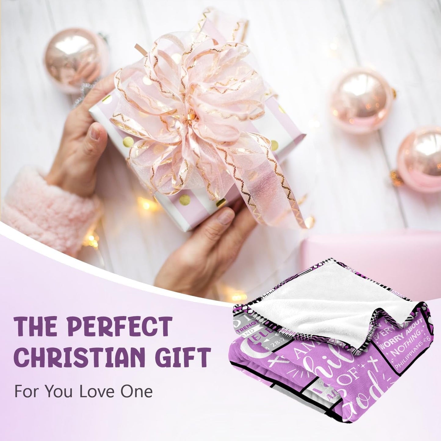 Lightweight Warm Christian Gifts for Women - Baptism Gifts for Girl - Child of God Blanket - Inspirational Birthday Religious Catholic... - Lightweight Plush Warm Blanket for All Seasons Detail