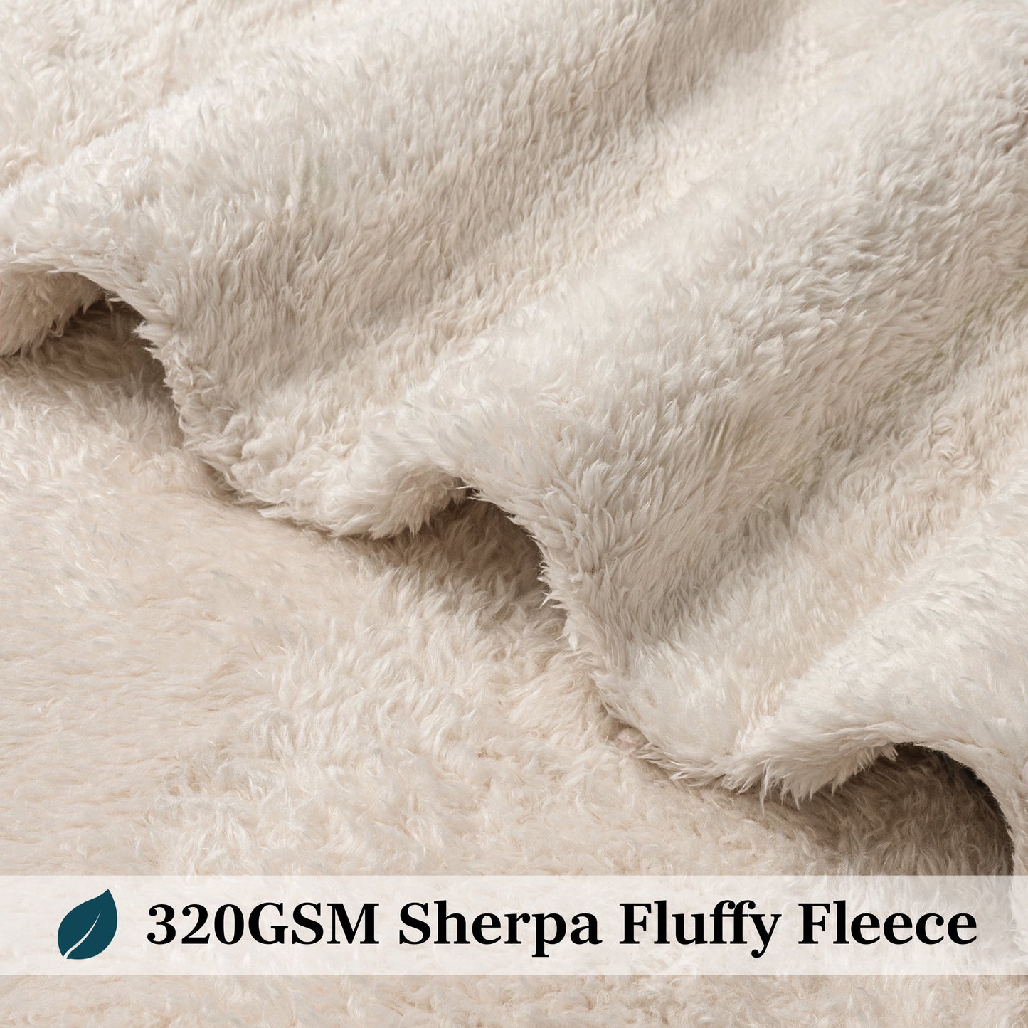 Reversible Sherpa Sherpa Throw Blanket For Couch Sofa, Cream Beige Fluffy Warm Plush Blanket for Bed, Cozy Super Soft Lightweight Throw... - Lightweight Plush Warm Blanket for All Seasons Detail