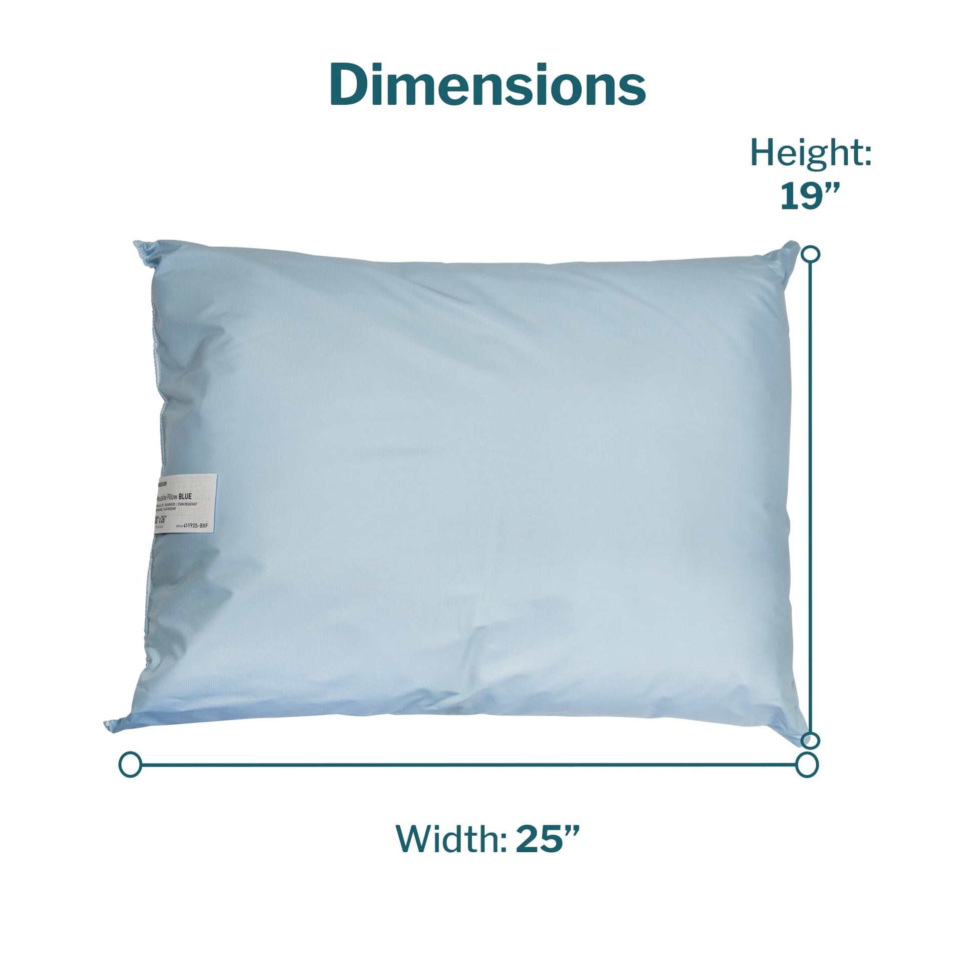 Hotel Collection Reusable Water-Resistant Soft Polyester Fill Blue Bed Pillow, 19" x 25", 1 Ct - Orthopedic Shredded Foam Bed Pillow Set Detail