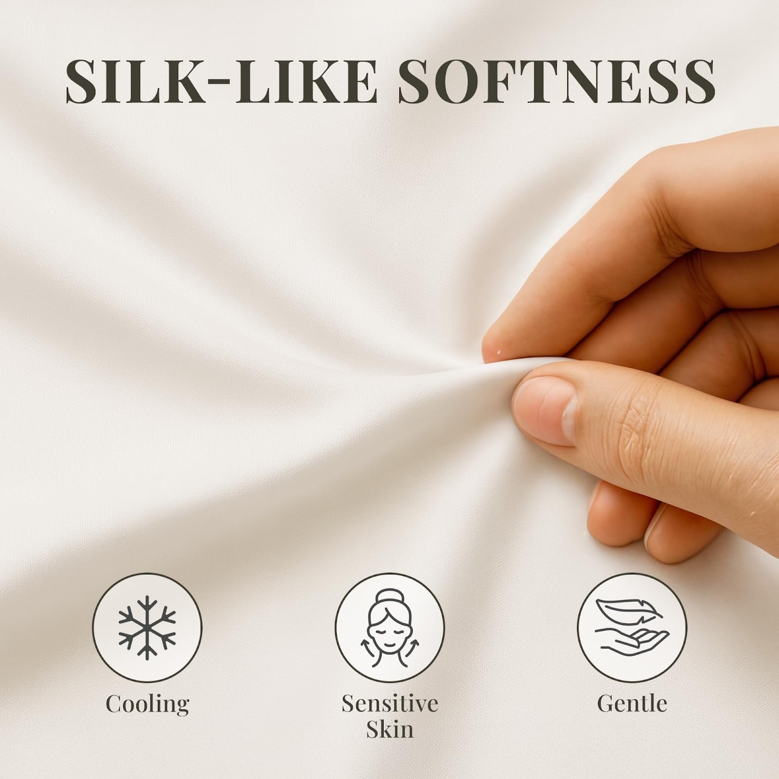 Premium Egyptian Cotton Sacred Thread Rayon Derived , 18'' Deep Pocket Cooling Sheets for Hot Sleepers, 6 PC Cooling Sheets (Queen Size - Luxury Bed Sheet Set with Deep Pockets Detail