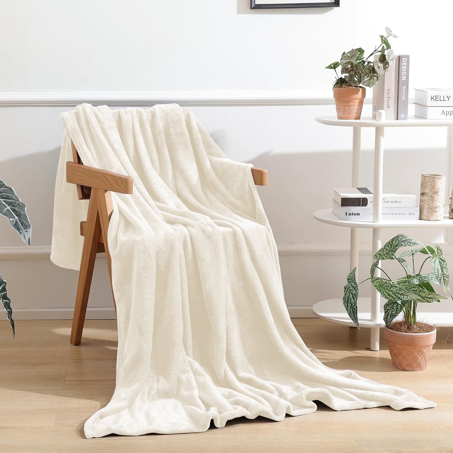 Cozy Fleece Throw Blanket for Couch, Ultra Soft Cream White Throws for Travel Camping Sofa Bed, Lightweight Cozy Bed Blanket for ... - Lightweight Plush Warm Blanket for All Seasons - Default Title